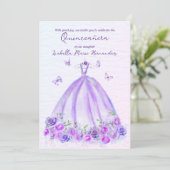 パープルエレガントフローラ蝶キンセアニラ 招待状 (スタンド正面)