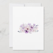 パープルエレガントフローラ誕生日 招待状 (裏面)