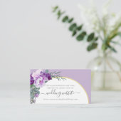 パープルエレガントフローラ金ゴールドアー結婚チのウェブサイト エンクロージャーカード (スタンド正面)