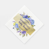 パープルエレガントフローラ金ゴールドベビーシャワーありがとう スタンダードランチョンナプキン (角)