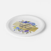 パープルエレガントフローラ金ゴールドベビーシャワーへようこそ ペーパープレート (アングル)