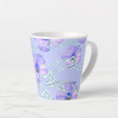 パープルエレガントフローラ電話ケース – ボタニカルアートD カフェラテマグ (右アングル)