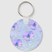 パープルエレガントフローラ電話ケース – ボタニカルアートD キーホルダー (裏面)