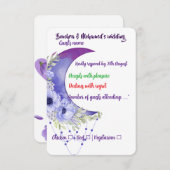 パープルエレガントフローラRSVP結婚のカード – Moon & F 出欠カード (正面/裏面)