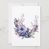 パープルエレガントフローラSweet sixteen誕生日 招待状 (裏面)