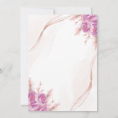 パープルエレガントフローラSweet sixteen16誕生日 招待状 (裏面)