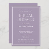 パープルエレガントブライダルシャワー 招待状 (正面/裏面)