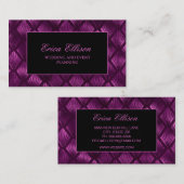 パープルエレガントブラックアールデコウェディングプランナー 名刺 (正面/裏面)
