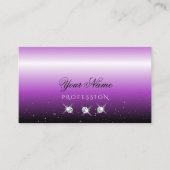 パープルエレガントブラックグラデーションスパークルジュエリートレンディー 名刺 (正面)