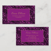 パープルエレガントブラックヒョウ印刷ウェディングプランナー 名刺 (正面/裏面)