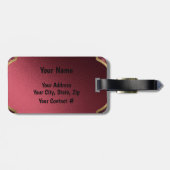 パープルエレガントブラックモノグラムパーソナライズされた荷物 ラゲッジタグ (裏面横)