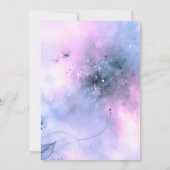 パープルエレガントブルーウォーター色バラブライダルシャワー 招待状 (裏面)