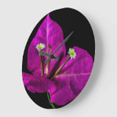 パープルエレガントブーゲンビリア ラージ壁時計 (傾斜)