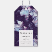 パープルエレガントブ芸術的ラシストローク ギフトタグ (正面)