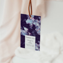 パープルエレガントブ芸術的ラシストローク ギフトタグ