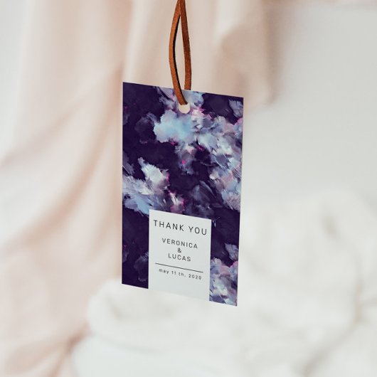 パープルエレガントブ芸術的ラシストローク ギフトタグ