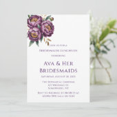 パープルエレガントプニーズブリデスメイドランチョン 招待状 (スタンド正面)