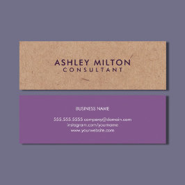 パープルエレガントプリントクラフトコンサルタント スキニー名刺