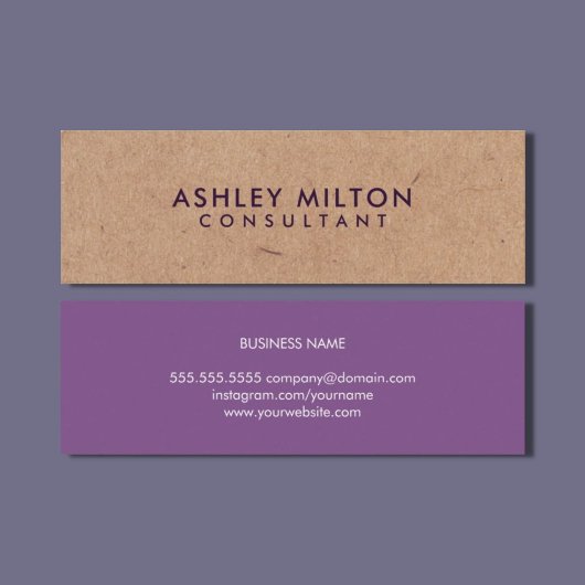 パープルエレガントプリントクラフトコンサルタント スキニー名刺