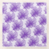 パープルエレガントペタルコースター ガラスコースター (正面)