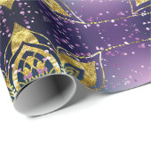 パープルエレガントホリデースノーフレークスクリスマス ラッピングペーパー (ロールコーナー)