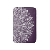 パープルエレガントホワイトマンダラアートコンプレッサッドレース バスマット (正面縦)