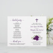 パープルエレガントボホバラカトリック結婚式 プログラム (スタンド正面)