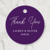 パープルエレガントミニマ結婚リスト フェイバータグ (正面)