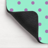 パープルエレガントミント水玉模様 マウスパッド (コーナー)