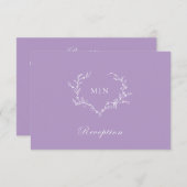 パープルエレガントモノグラム披露宴結婚ズ エンクロージャーカード (正面/裏面)