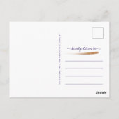 パープルエレガントユーカリ結婚の感謝 ポストカード (裏面)