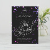 パープルエレガントライトこうもりミズバ招待状 招待状 (スタンド正面)