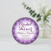 パープルエレガントラウンドブライダルシャワー招待状 招待状 (スタンド正面)