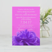 パープルエレガントラズベリーフローラ結婚式招待状 招待状 (スタンド正面)
