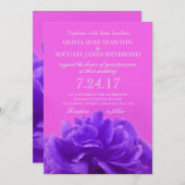 パープルエレガントラズベリーフローラ結婚式招待状 招待状 (正面/裏面)