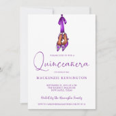 パープルエレガントラックス王室のハイヒールクインセアニェラ 招待状 (正面)