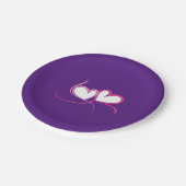 パープルエレガントラブハート紙プレート ペーパープレート (アングル)