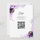 パープルエレガントラブ結婚式招待状 招待状 (裏面)