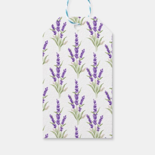 パープルエレガントラベンダーアンティークフレーム誕生日 ギフトタグ (裏面)