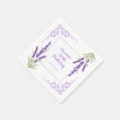 パープルエレガントラベンダーアンティークフレーム誕生日 スタンダードカクテルナプキン (角)