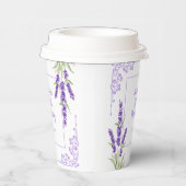 パープルエレガントラベンダーアンティークフレーム誕生日 紙コップ (右)
