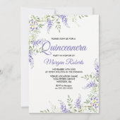 パープルエレガントラベンダーフローラキンセアニェラ招待状 招待状 (正面)