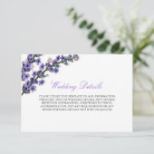 パープルエレガントラベンダー披露宴詳細カード エンクロージャーカード (スタンド正面)