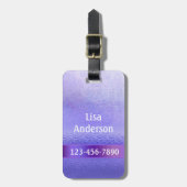 パープルエレガントラベンダー芸術的のストライプ荷物 ラゲッジタグ (正面縦)