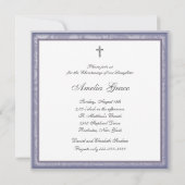 パープルエレガントラベンダー《キリスト教》洗礼式や命名式 招待状 (裏面)