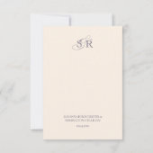 パープルエレガントラベ結婚ンダーの食事の選択 出欠カード (裏面)