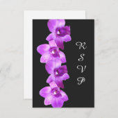 パープルエレガントランRSVPカード 出欠カード (正面/裏面)