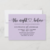 パープルエレガントリハーサルディナ結婚ーズ 招待状 (正面)