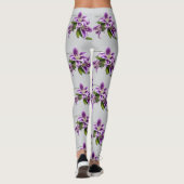 パープルエレガントリリーフローラカスタムプレミアム品質 レギンス (裏面)