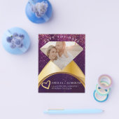 パープルエレガントリングや輪日付のフォトカードを保存 チラシ (シングル)